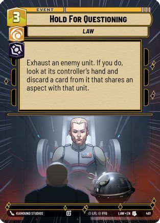 Hold for Questioning (Hyperspace) (481) - A Lawless Time - A Lawless Time - Card Brawlers | Quebec | Canada |