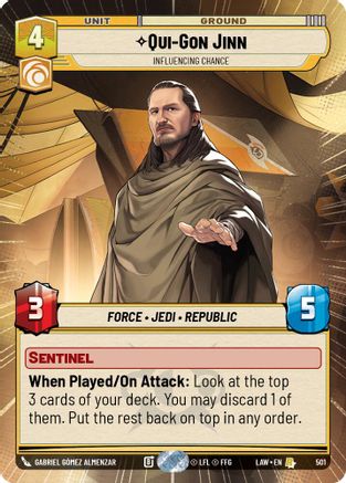 Qui-Gon Jinn - Influencing Chance (Hyperspace) (501) - A Lawless Time - A Lawless Time - Card Brawlers | Quebec | Canada |