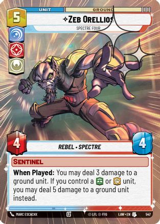 Zeb Orellios - Spectre Four (Hyperspace Foil) (309) - A Lawless Time Foil - A Lawless Time - Card Brawlers | Quebec | Canada |