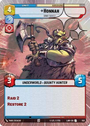 Honnah - Oink! Squee! (Hyperspace Foil) (314) - A Lawless Time Foil - A Lawless Time - Card Brawlers | Quebec | Canada |