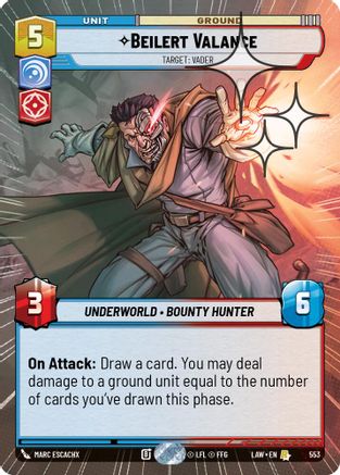 Beilert Valance - Target: Vader (Hyperspace Foil) (315) - A Lawless Time Foil - A Lawless Time - Card Brawlers | Quebec | Canada |