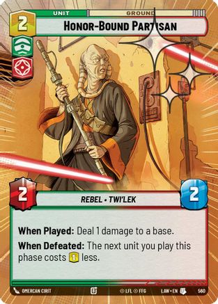 Honor-Bound Partisan (Hyperspace Foil) (322) - A Lawless Time Foil - A Lawless Time - Card Brawlers | Quebec | Canada |