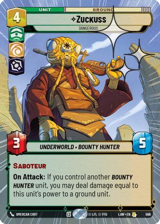 Zuckuss - Dangerous (Hyperspace Foil) (328) - A Lawless Time Foil - A Lawless Time - Card Brawlers | Quebec | Canada |