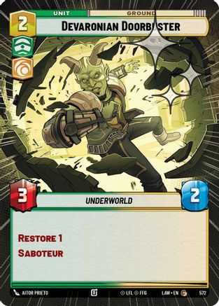 Devaronian Doorbuster (Hyperspace Foil) (334) - A Lawless Time Foil - A Lawless Time - Card Brawlers | Quebec | Canada |