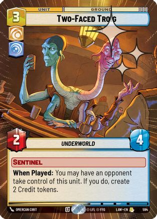 Two-Faced Troig (Hyperspace Foil) (356) - A Lawless Time Foil - A Lawless Time - Card Brawlers | Quebec | Canada |