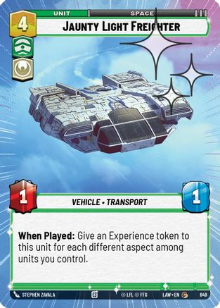 Jaunty Light Frieghter (Hyperspace Foil) (411) - A Lawless Time Foil - A Lawless Time - Card Brawlers | Quebec | Canada |