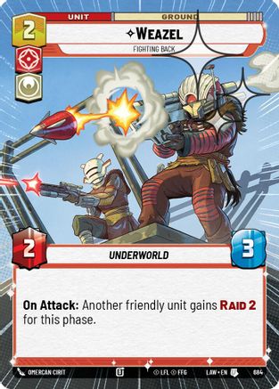 Weazel - Fighting Back (Hyperspace Foil) (446) - A Lawless Time Foil - A Lawless Time - Card Brawlers | Quebec | Canada |