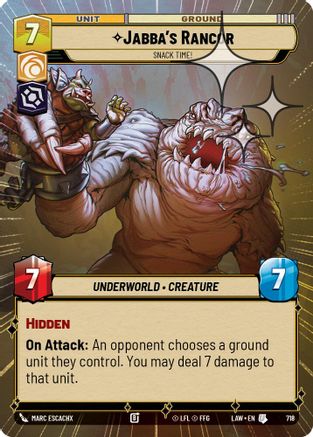 Jabba's Rancor - Snack Time! (Hyperspace Foil) (480) - A Lawless Time Foil - A Lawless Time - Card Brawlers | Quebec | Canada |