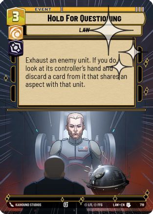 Hold for Questioning (Hyperspace Foil) (481) - A Lawless Time Foil - A Lawless Time - Card Brawlers | Quebec | Canada |