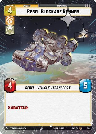 Rebel Blockade Runner (Hyperspace Foil) (486) - A Lawless Time Foil - A Lawless Time - Card Brawlers | Quebec | Canada |