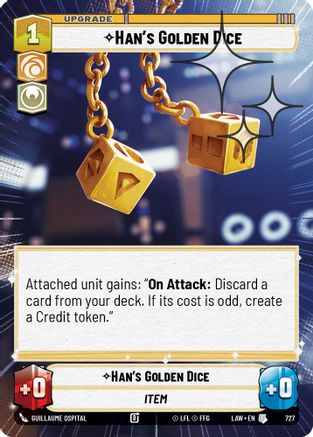 Han's Golden Dice (Hyperspace Foil) (489) - A Lawless Time Foil - A Lawless Time - Card Brawlers | Quebec | Canada |