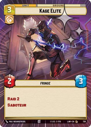 Kage Elite (Hyperspace Foil) (498) - A Lawless Time Foil - A Lawless Time - Card Brawlers | Quebec | Canada |