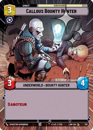Callous Bounty Hunter (Hyperspace Foil) (514) - A Lawless Time Foil - A Lawless Time - Card Brawlers | Quebec | Canada |