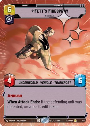 Fett's Firespray - In Pursuit (Hyperspace Foil) (516) - A Lawless Time Foil - A Lawless Time - Card Brawlers | Quebec | Canada |