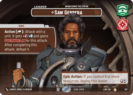 Saw Gerrera - Bring Down the Empire (Showcase) (767) - A Lawless Time Foil - A Lawless Time - Card Brawlers | Quebec | Canada |