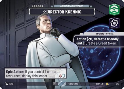 Director Krennic - Amidst My Achievement (Showcase) (774) - A Lawless Time Foil - A Lawless Time - Card Brawlers | Quebec | Canada |