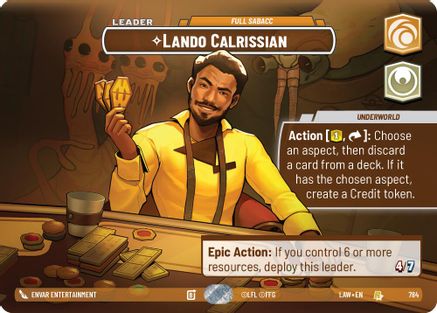 Lando Calrissian - Full Sabacc (Showcase) (784) - A Lawless Time Foil - A Lawless Time - Card Brawlers | Quebec | Canada |