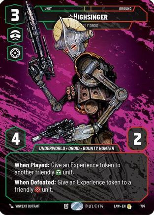 Highsinger - Deadly Droid (Prestige) (787) - A Lawless Time - A Lawless Time - Card Brawlers | Quebec | Canada |