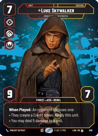 Luke Skywalker - Profit or Be Destroyed (Prestige) (806) - A Lawless Time - A Lawless Time - Card Brawlers | Quebec | Canada |