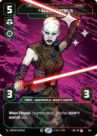 Asajj Ventress - Reluctant Hunter (Prestige Foil) (824) - A Lawless Time Foil - A Lawless Time - Card Brawlers | Quebec | Canada |
