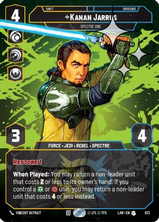 Kanan Jarrus - Spectre One (Prestige Foil) (833) - A Lawless Time Foil - A Lawless Time - Card Brawlers | Quebec | Canada |