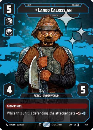 Lando Calrissian - Eyes Open (Prestige Foil) (848) - A Lawless Time Foil - A Lawless Time - Card Brawlers | Quebec | Canada |