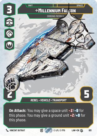 Millennium Falcon - Dodging Patrols (Prestige Foil) (851) - A Lawless Time Foil - A Lawless Time - Card Brawlers | Quebec | Canada |