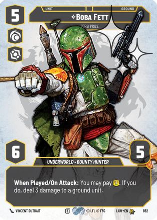 Boba Fett - For a Price (Prestige Foil) (852) - A Lawless Time Foil - A Lawless Time - Card Brawlers | Quebec | Canada |