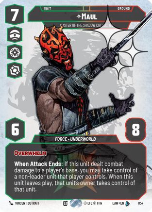 Maul - Master of the Shadow Collective (Prestige Foil) (854) - A Lawless Time Foil - A Lawless Time - Card Brawlers | Quebec | Canada |