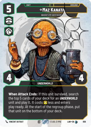 Maz Kanata - Where's My Boyfriend? (Prestige Foil) (859) - A Lawless Time Foil - A Lawless Time - Card Brawlers | Quebec | Canada |
