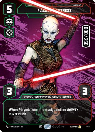 Asajj Ventress - Reluctant Hunter (Serialized) (863) - A Lawless Time Foil - A Lawless Time - Card Brawlers | Quebec | Canada |