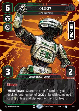 L3-37 - Radical Instigator (Serialized) (868) - A Lawless Time Foil - A Lawless Time - Card Brawlers | Quebec | Canada |