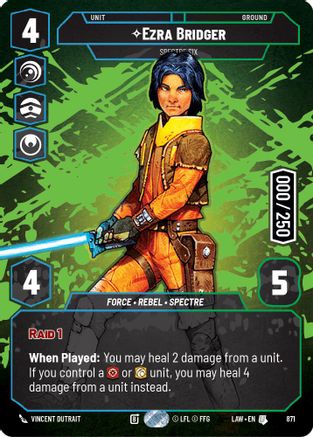 Ezra Bridger - Spectre Six (Serialized) (871) - A Lawless Time Foil - A Lawless Time - Card Brawlers | Quebec | Canada |