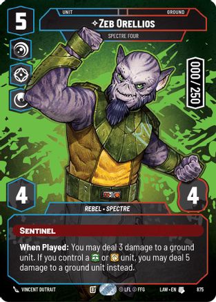Zeb Orellios - Spectre Four (Serialized) (875) - A Lawless Time Foil - A Lawless Time - Card Brawlers | Quebec | Canada |