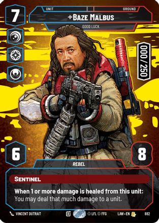 Baze Malbus - Good Luck (Serialized) (882) - A Lawless Time Foil - A Lawless Time - Card Brawlers | Quebec | Canada |