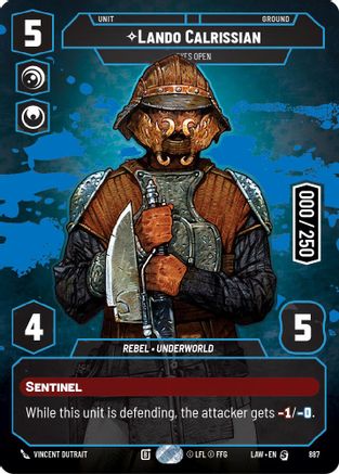 Lando Calrissian - Eyes Open (Serialized) (887) - A Lawless Time Foil - A Lawless Time - Card Brawlers | Quebec | Canada |