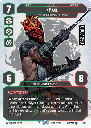 Maul - Master of the Shadow Collective (Serialized) (893) - A Lawless Time Foil - A Lawless Time - Card Brawlers | Quebec | Canada |