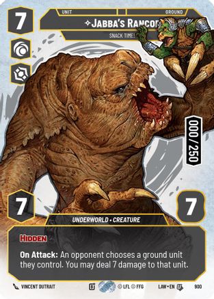 Jabba's Rancor - Snack Time! (Serialized) (900) - A Lawless Time Foil - A Lawless Time - Card Brawlers | Quebec | Canada |
