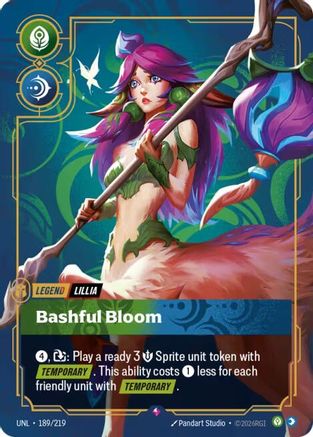 Lillia - Bashful Bloom (189/219) - Unleashed Foil - Unleashed - Card Brawlers | Quebec | Canada |