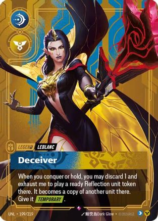LeBlanc - Deceiver (199/219) - Unleashed Foil - Unleashed - Card Brawlers | Quebec | Canada |