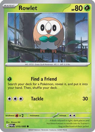 Rowlet (010/088) - Reverse Holofoil [ME03 Perfect Order] - ME03: Perfect Order - Card Brawlers | Quebec | Canada |