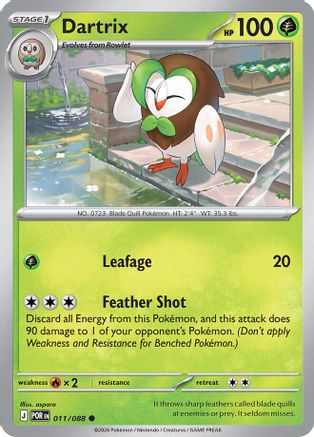 Dartrix (011/null) - Reverse Holofoil [ME03 Perfect Order] - ME03: Perfect Order - Card Brawlers | Quebec | Canada |