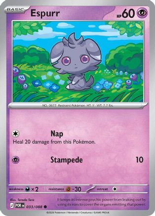 Espurr (033/088) - Reverse Holofoil [ME03 Perfect Order] - ME03: Perfect Order - Card Brawlers | Quebec | Canada |