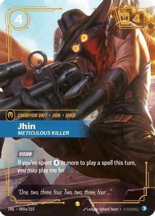 Jhin - Meticulous Killer (Alternate Art) (089a/219) - Unleashed Foil - Unleashed - Card Brawlers | Quebec | Canada |