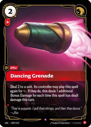 Dancing Grenade (020/219) - Unleashed Foil - Unleashed - Card Brawlers | Quebec | Canada |
