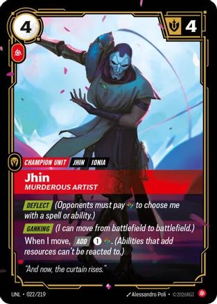 Jhin - Murderous Artist (022/219) - Unleashed Foil - Unleashed - Card Brawlers | Quebec | Canada |