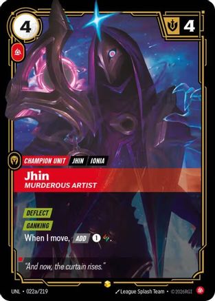 Jhin - Murderous Artist (Alternate Art) (022a/219) - Unleashed Foil - Unleashed - Card Brawlers | Quebec | Canada |