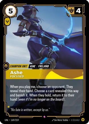 Ashe - Focused (169/219) - Unleashed Foil - Unleashed - Card Brawlers | Quebec | Canada |