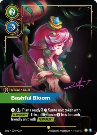 Lillia - Bashful Bloom (Signature) (230*/219) - Unleashed Foil - Unleashed - Card Brawlers | Quebec | Canada |