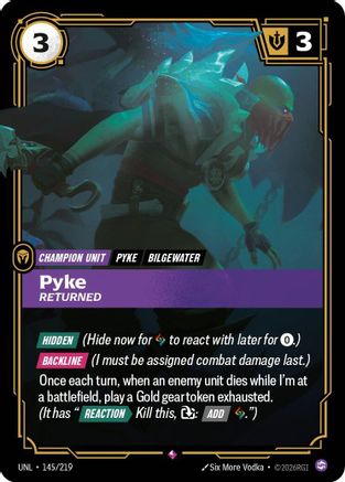 Pyke - Returned (145/219) - Unleashed Foil - Unleashed - Card Brawlers | Quebec | Canada |